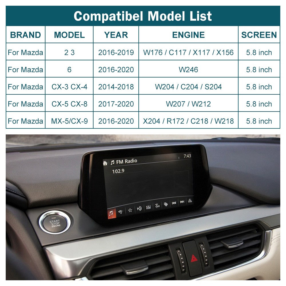 Wired CarPlay Android Auto USB Adapter for Mazda 6 2 3 CX3 CX5 CX9 MX5 2016-2020 With Mazda Connect System