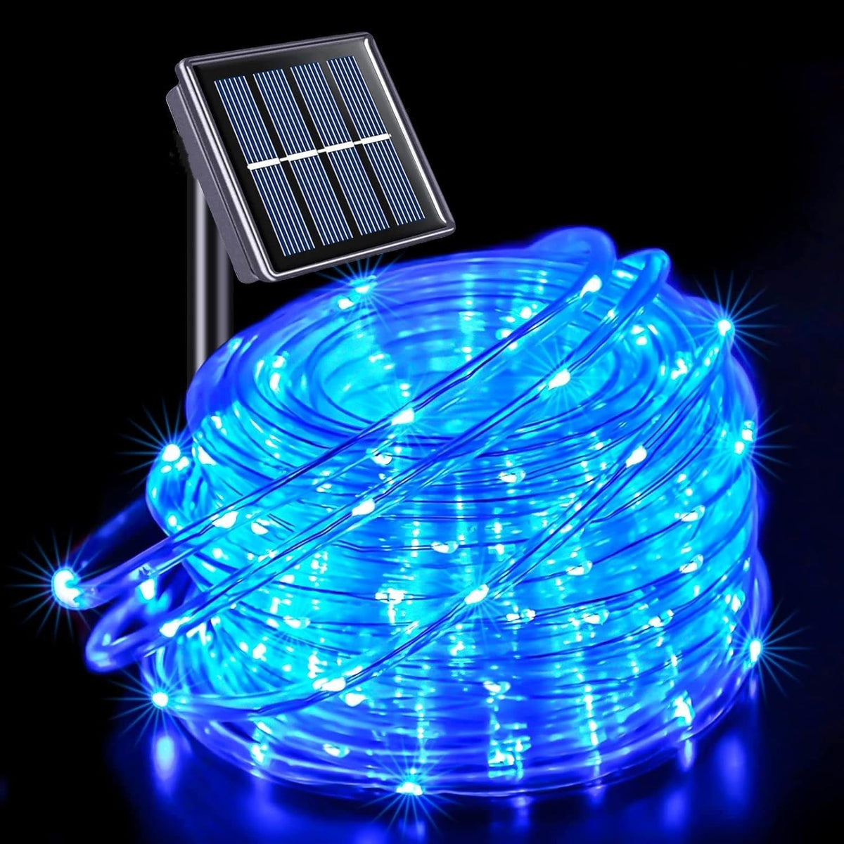 LED Solar Strip Rope Tube Fairy Light Solar Powered Garland String Light Christmas Decor for Outdoor Garden Lawn Tree Yard Fence