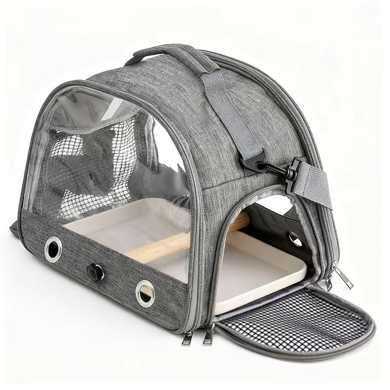 Portable Foldable Bird Cage Equipped with plastic chassis Handheld small pet bag Suitable for Parrot Hamster Hedgehog Chipmunk