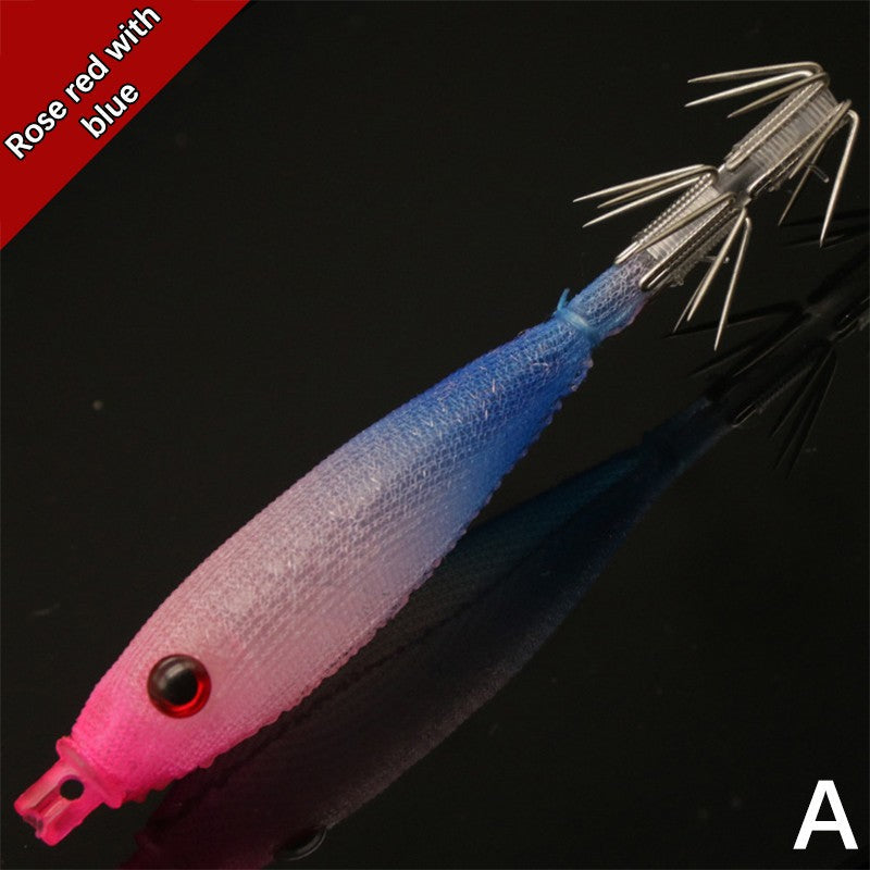 8cm 4g Squid Jig Lure, Soft Plastic Artificial Bait with Hook for Saltwater Fishing