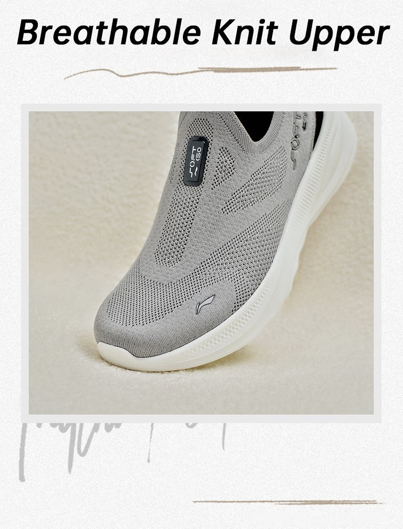 Li-Ning Men SOFT GO 2 KNIT Slip-on Casual Walking Shoes Cushion Comfy Stable LiNing Mesh Jogging Daily Sports Sneakers AGLV017