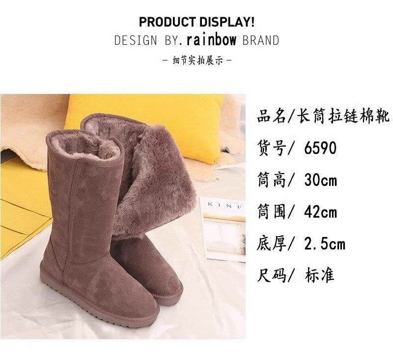 Women Classic Ladies Girls Winter Snow Boots 2024 Waterproof Warm Genuine Leather Fur Australia Plus Velvet Knee High Winter