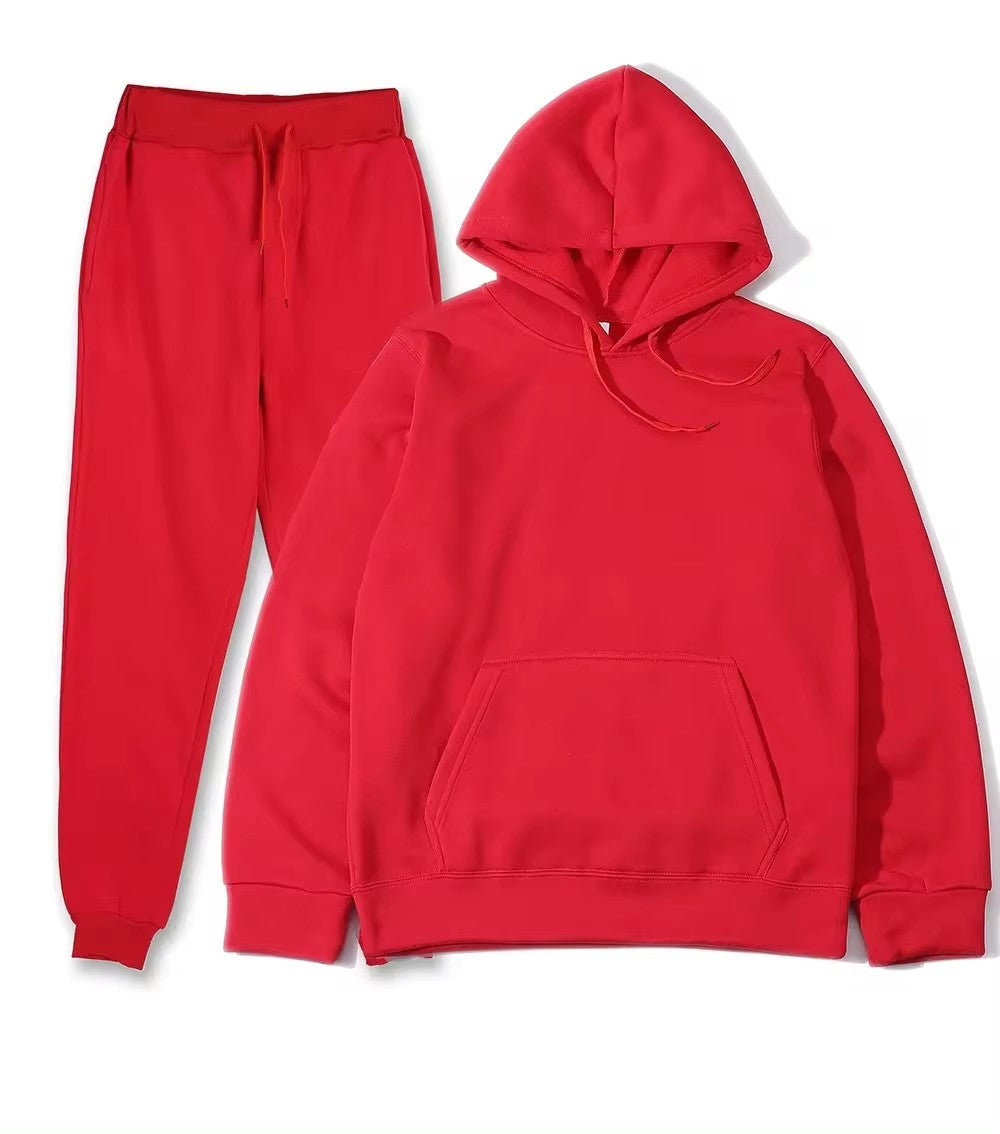 2025 Men's Autumn and Winter New Solid Color Hoodie+pants Two-piece Set Fashionable Casual Sports Set Size S-3XL Men's Tracksuit