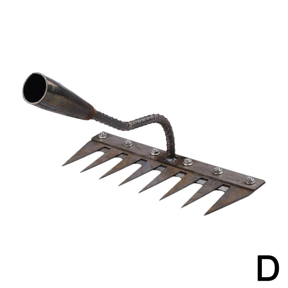 1PCS Teeth Carbon Steel Garden Hand Rake for Farm Garden Weeding Tools Scarifier Agricultural Nail Harrow Metal Harrow