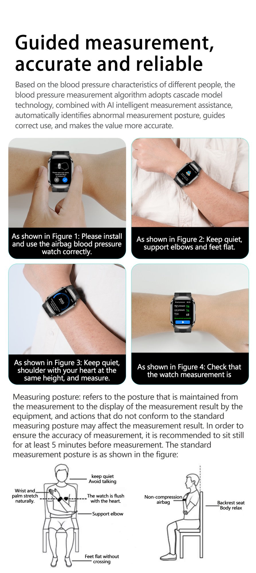 2025 New Nursing Grade Air Bag Smart Watch Men Blood Fat ECG+PPG Blood Pressure Broadcast NFC HD BT Call Health SmartWatch Woman