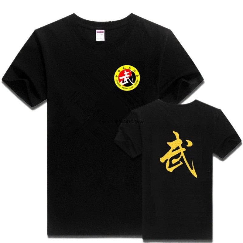 Martial Arts Clothing T-shirt Wing Chun Kung Fu Shirt Short-sleeved Shirt Classic Uniform Kung Fu Cotton Men Shirt