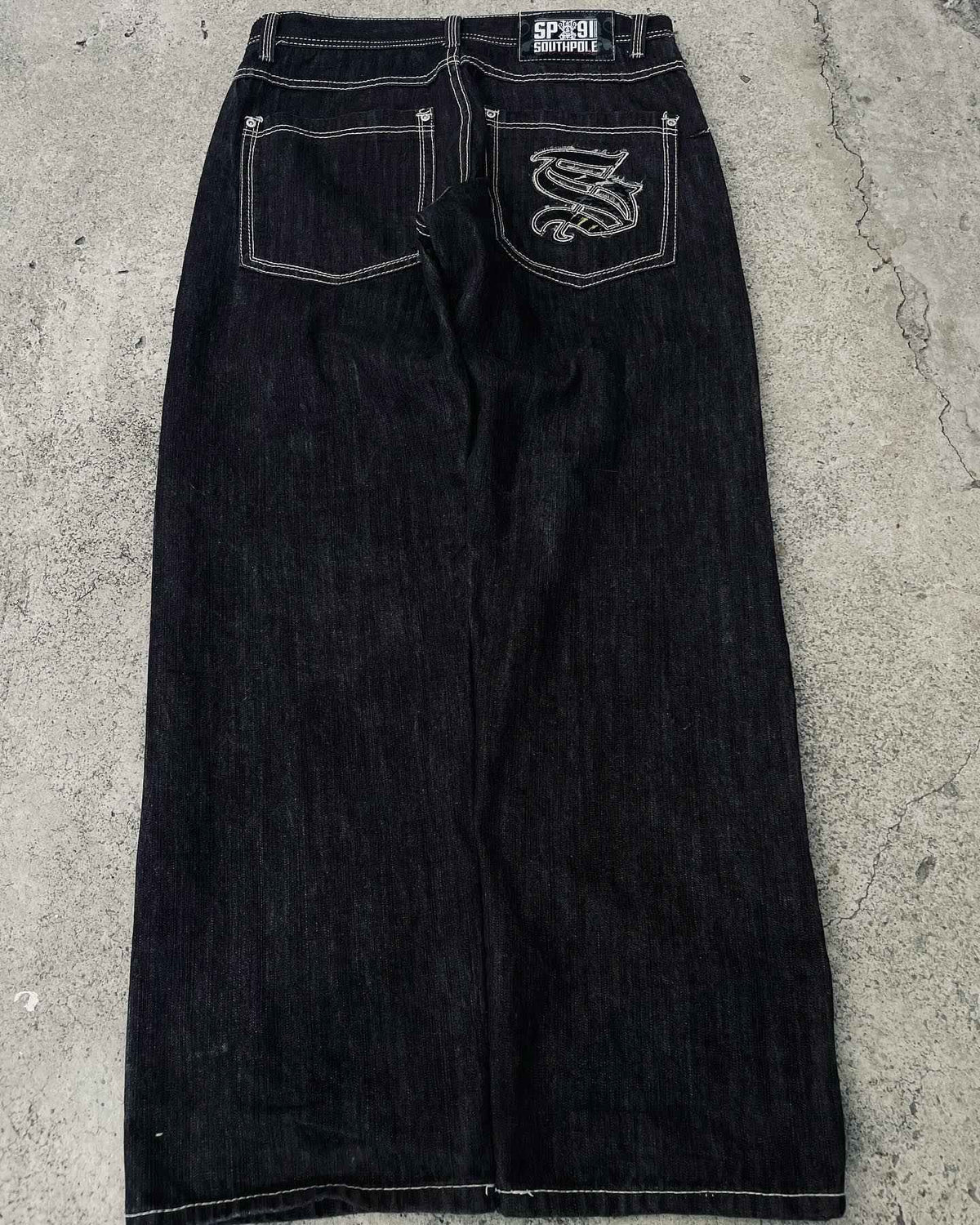 Y2K American New Trend Hip-hop Gothic Embroidered Jeans Men's Street Harajuku Leisure Loose Straight Wide-leg Pants Unisex Jeans
