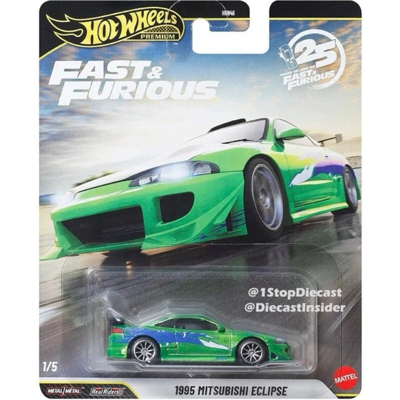 Hot Wheels Premium HNW46 Fast & Furious,Mitsubishi Eclipse Benz 500 Lykan FJ Cruiser,1:43 Diecast Collector's Gift Toys for Kids