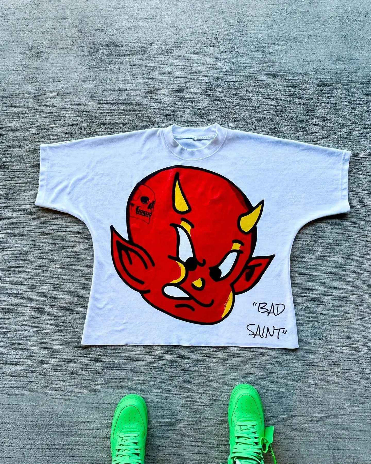American Hip-hop Anime Print Oversized T-shirt Men Retro Trendy Streetwear Top Pure Cotton Round Neck Casual Loose Short Sleeves