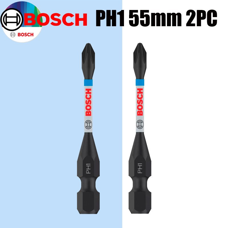 BOSCH Impact Drill Bits PH/PZ 55mm S2 Modified Steel Heat Treatment Process Endurance Tool Attachments Screwdriver Head