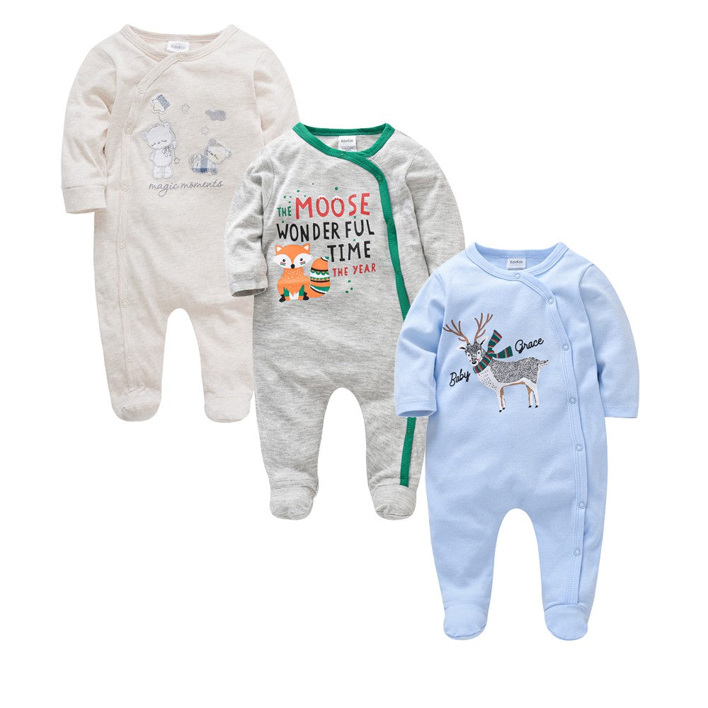 New Style Baby Girls Romper 3 Pcs/lot 0-12M Dot Design Lovely Girl Clothes Spring Autumn Long Sleeve Overalls Jumpsuit