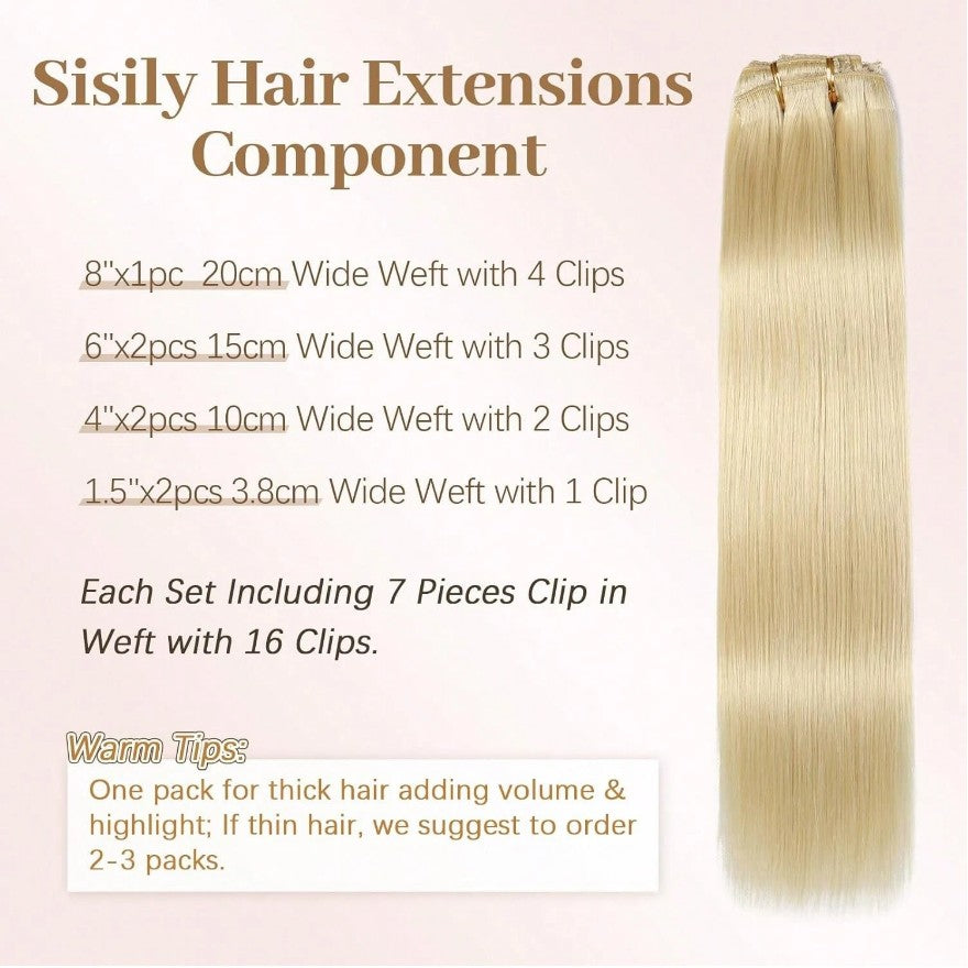 Clip In Hair Extensions Real Human Hair Blonde Clip In Extensions 8pcs Double Weft Hair Extensions End Human Hair #613