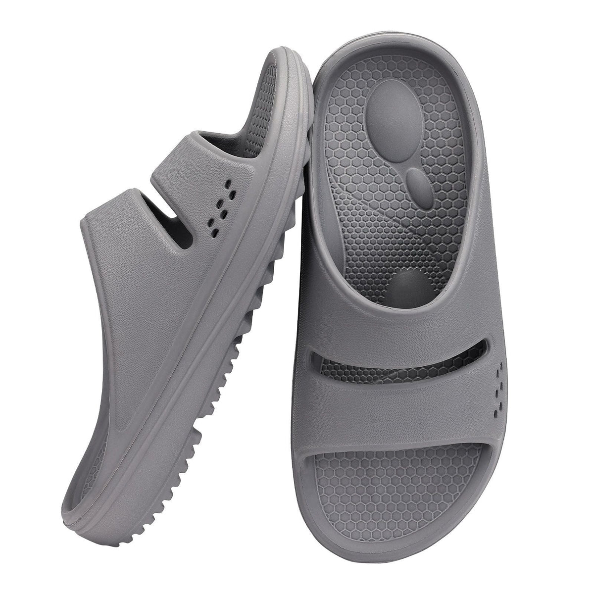 Kidmi Men Recovery Slides Women Arch Support Slides Summer Beach Sandals Light Orthotic Men Sandals Outdoor Breathable Sandals