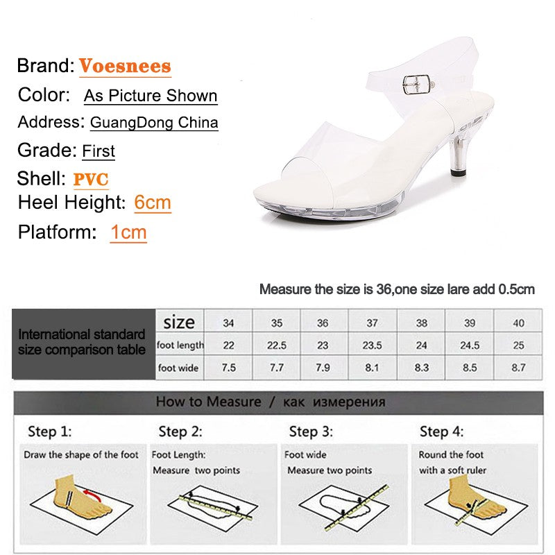 LED luminescent Sandals 6CM Kitten Heel Summer Fashion Nightclub Transparent Crystal Car Model Clear High Heels Girls Party Shoe