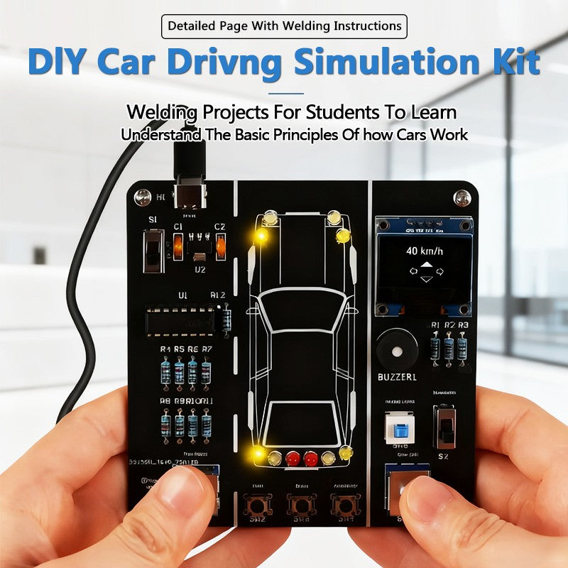 DIY Car Driving Simulation Soldering Practice Kit STEM Electronic Project Car Driver Simulator Solder Project for Students Learn