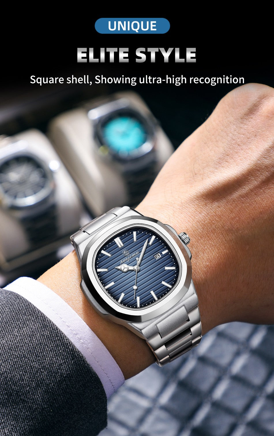 POEDAGAR Luxury Men Quartz Watch Waterproof Date Week Luminous Wristwatch Stainless Steel Men's Watches Male Clock Sports Reloj