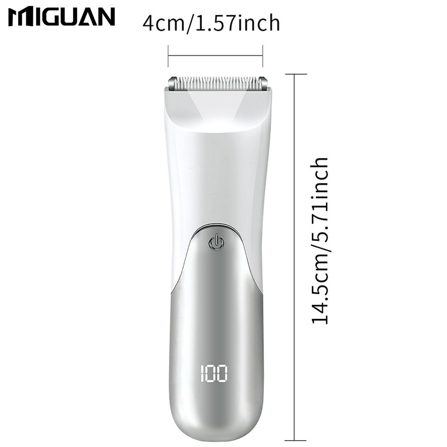 Men's body trimmer, electric shaver, electric inguinal and hair trimmer, ceramic blade male hygiene shaver trimmer