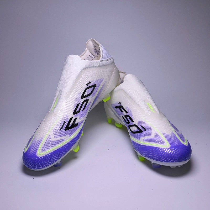 SLIP-ON Mens Soccer Shoes Non-Slip Turf Soccer Cleats for Youth Without-Lace TF/FG Training Football Boots Chuteira Campo 35-45