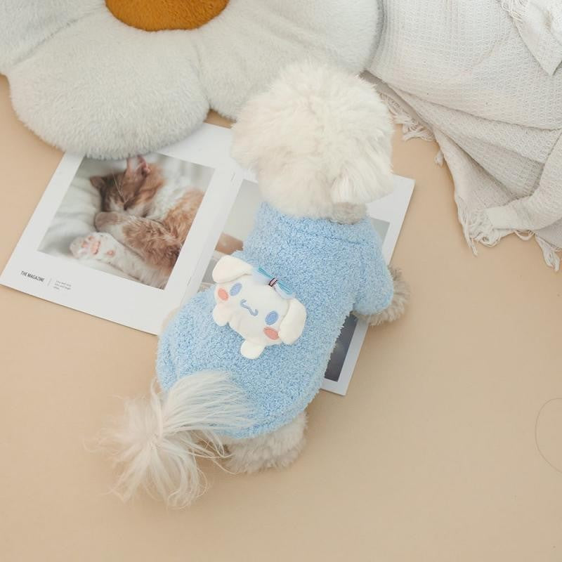 Sanrio Kuromi Double-Sided Velvet Hoodie for Dogs Cats Autumn Winter Warm, Flannel Dog Clothes Thickened Cat Jacket Pet Supplies
