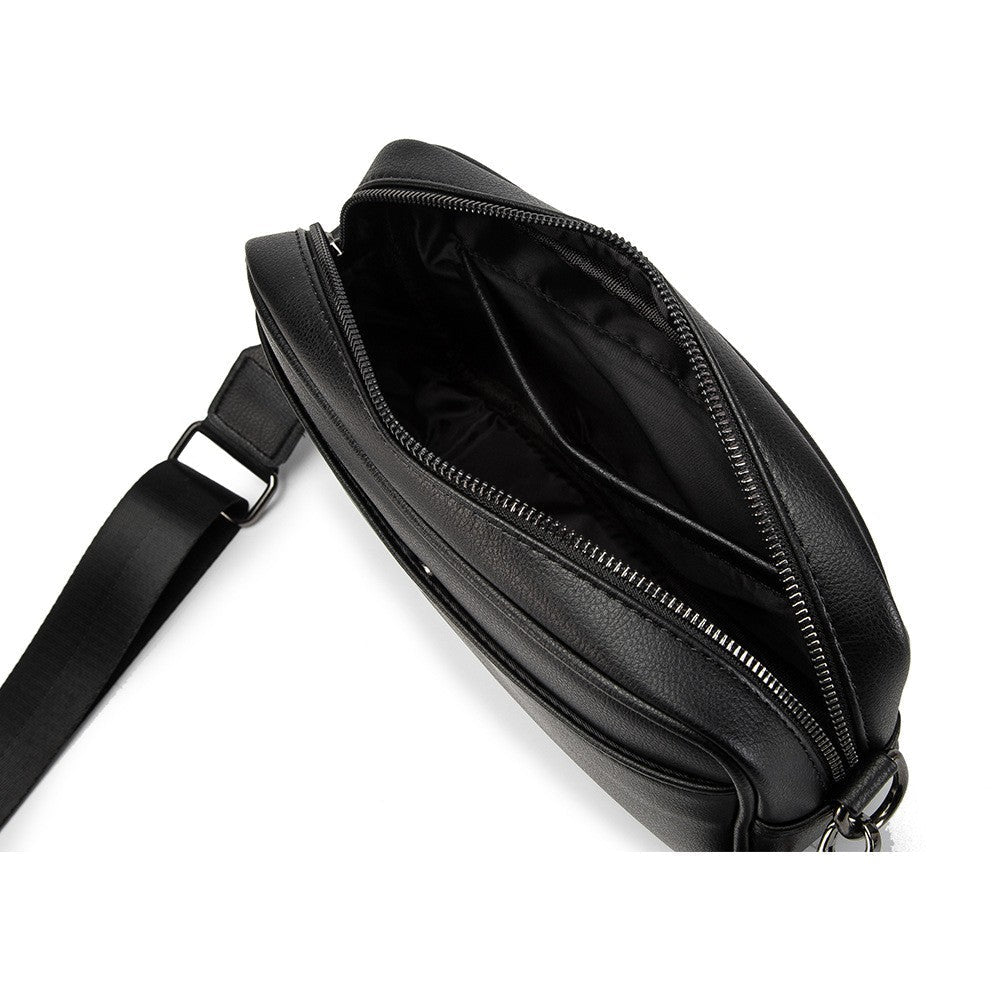 Fashion Luxury Men's Crossbody Bag Business PU Leather Shoulder Bags Men Solid Flap Messenger Bag Men Zipper Ipad Bag 2025 New