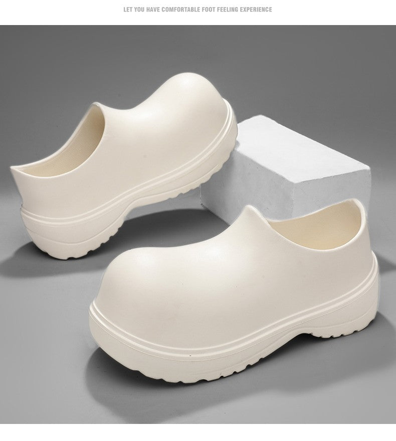 EVA new slip-on chef shoes men and women general casual big head shoes lightweight thick soles all wear rain shoes