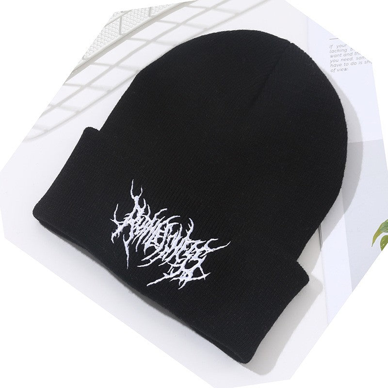 Warm Women Men Winter Beanies Hats Gothic Street Punk Knitted Bonnet Caps 100% Cotton Fashion Keep Warm Skullies Beanies Hats
