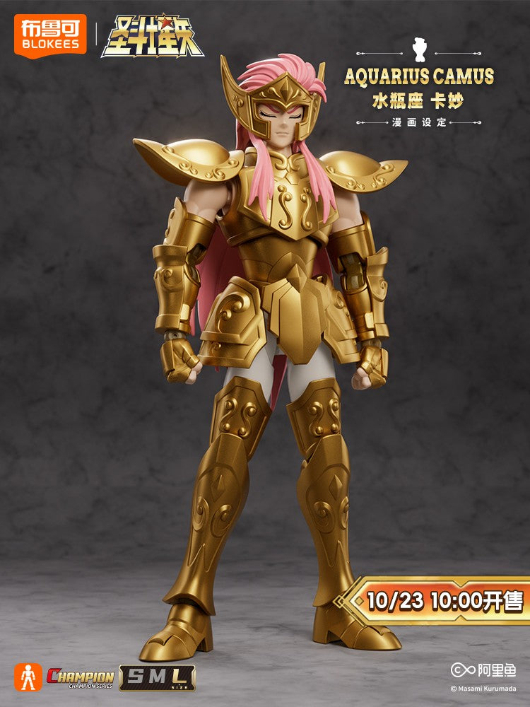Blokees Saint Seiya Cygnus Hyoga Pegasus Seiya Knights of Zodiac Aquarius Camus Aries Mu Action Figures Anime Model Statue Toys