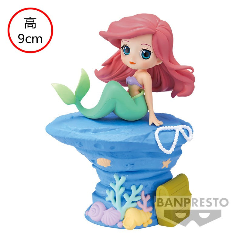 Bandai Disney The Little Mermaid Anime Qposket Characters Ariel Glitter Line Action Figure Collectible Model Toys Birthday Gift