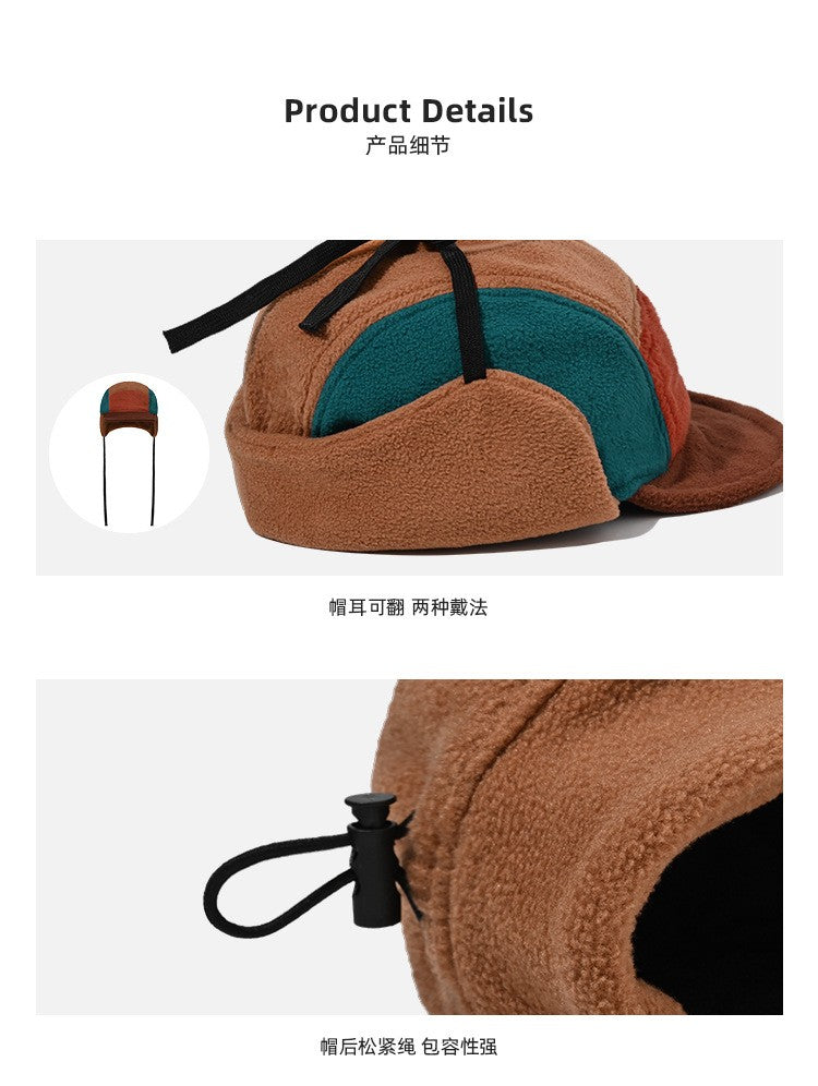 Windproof Thermal Fleece Winter Hat Five Panel Fisherman Style Cycling Outdoor Cold Weather Ear Protection for Winter Sports?