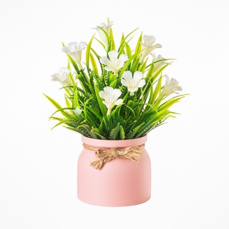 Artificial Pot Flowers Small Fake Plants with Pot Mini Potted Plants for Home Room Office Party TableTop Decoration Fake Potted