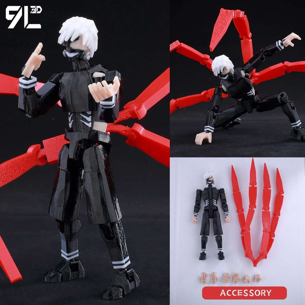 9L3D Lucky13 Titan 13 Ichigo Kurosaki Anime Action Figure Dummy 13 Sword Poseable Hollow Mask Model Birthday Surprise Decoration