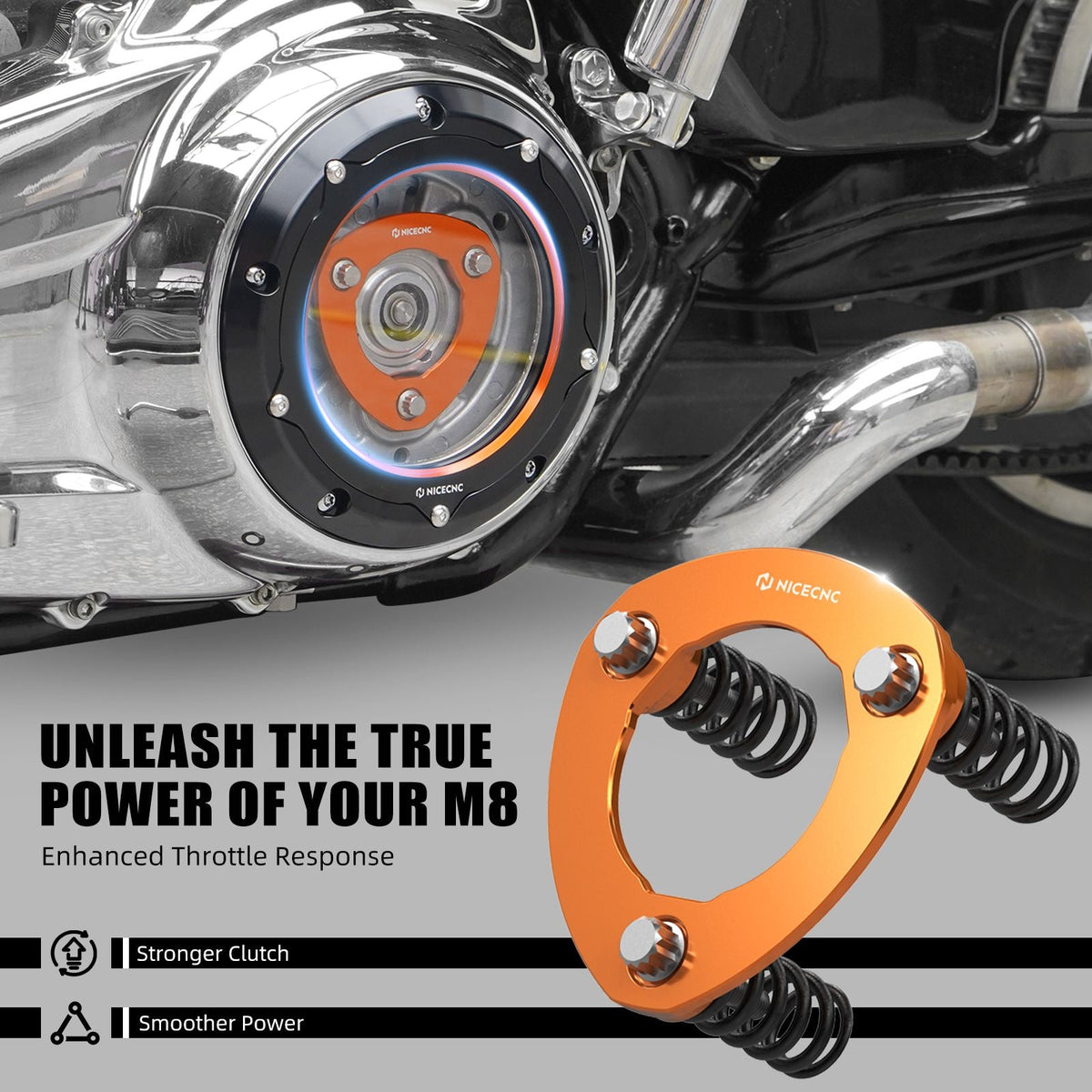 For Harley 2017-2024 Street Glide FLHX /Special Road Glide FLTRX/Special Road King FLHR M8 Derby Clutch Cover Clutch Power Plate
