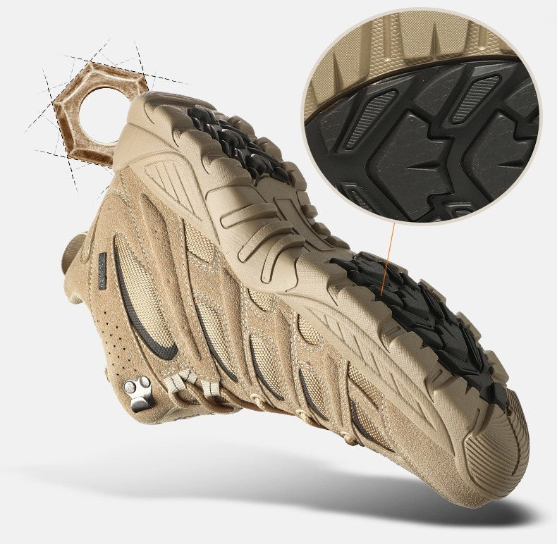 New Men High Quality Leather Boots Fishing Hunting Sneakers Desert Combat Men's Boots Outdoor Hiking Shoes Ankle Boots Work Safe