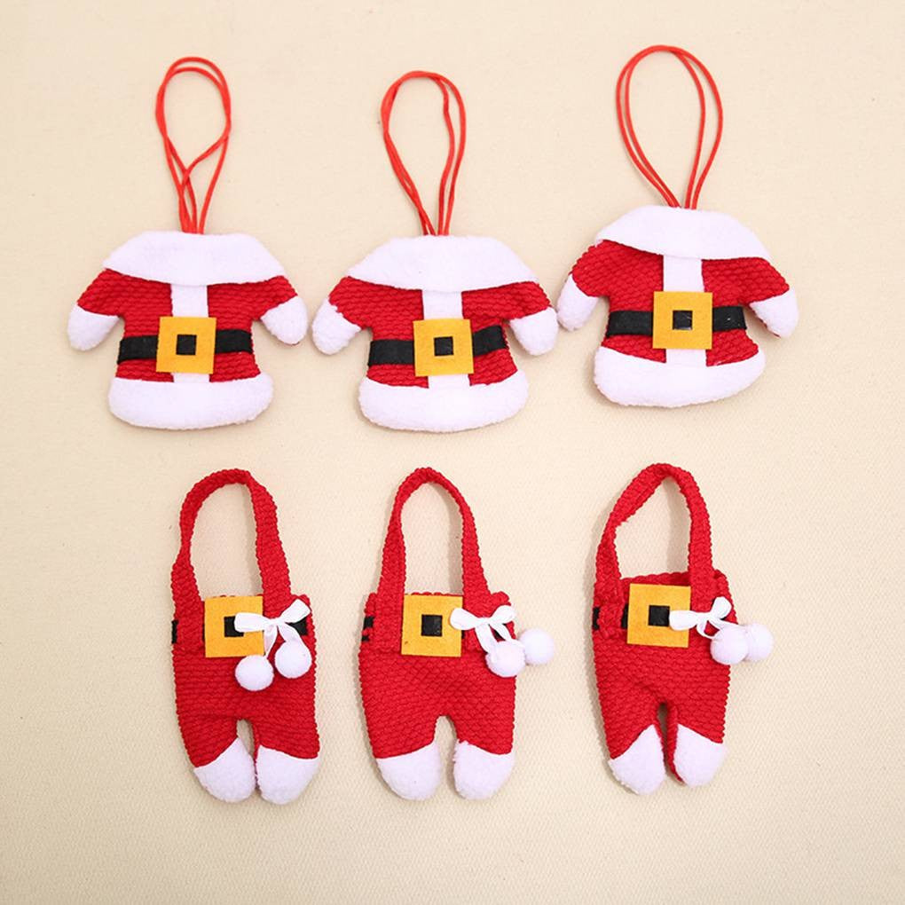 1/2/3 Set Christmas Cutlery Holder Utensil Bags Fork Spoon Pockets Tableware Silverware Xmas Pouch