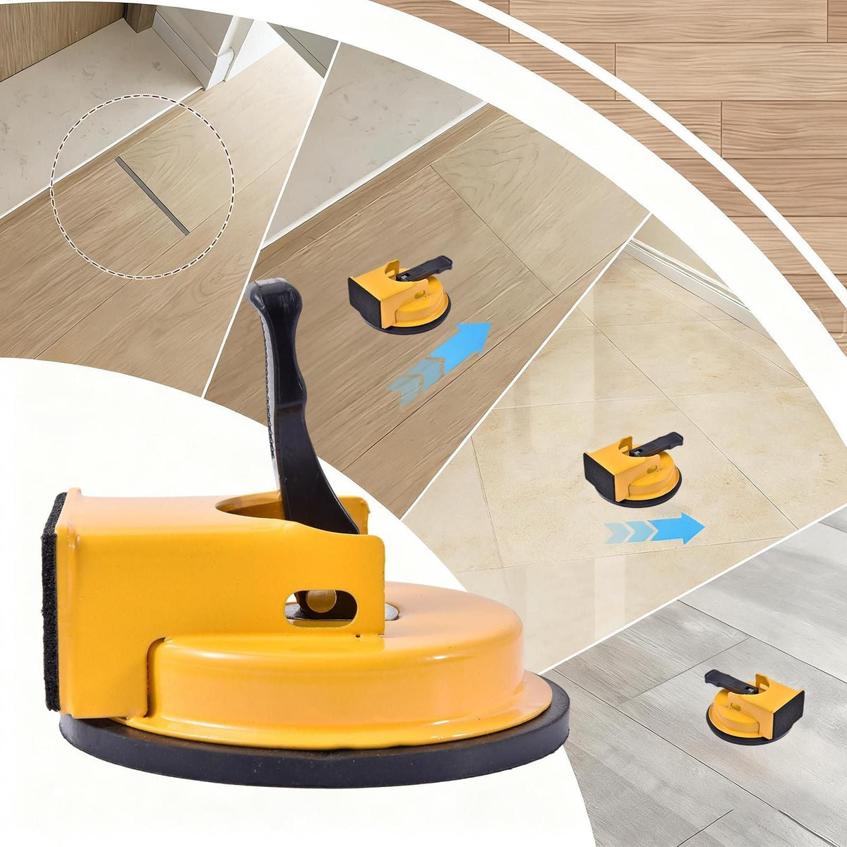 Floor Fixer Tool Laminate Iron Fixer Vacuum Tile Flooring Slat Grabber for Baseboard Paver Construction Tile Carpentry