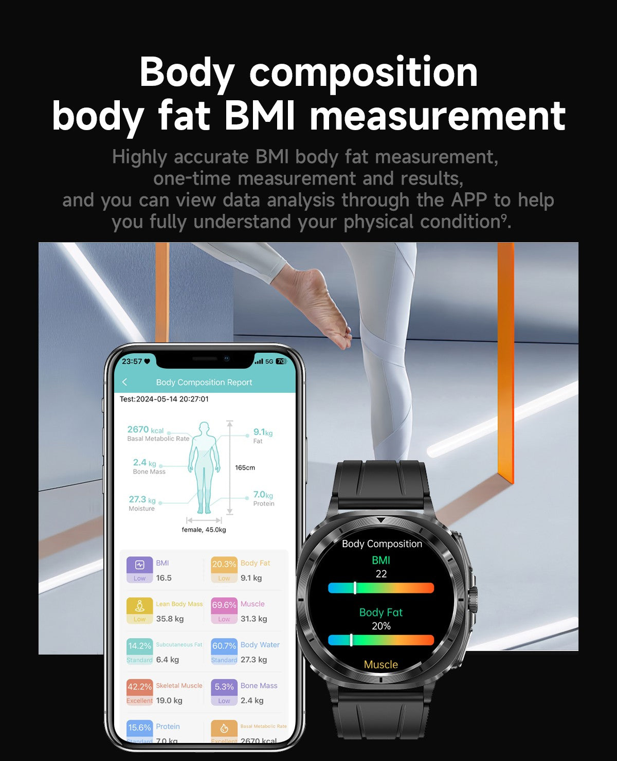 New Health Watch Uric Acid Blood Pressure Blood oxygen Body Analysis Body Fat SmartWatch ECG+PPG Bluetooth call Clock Women Men