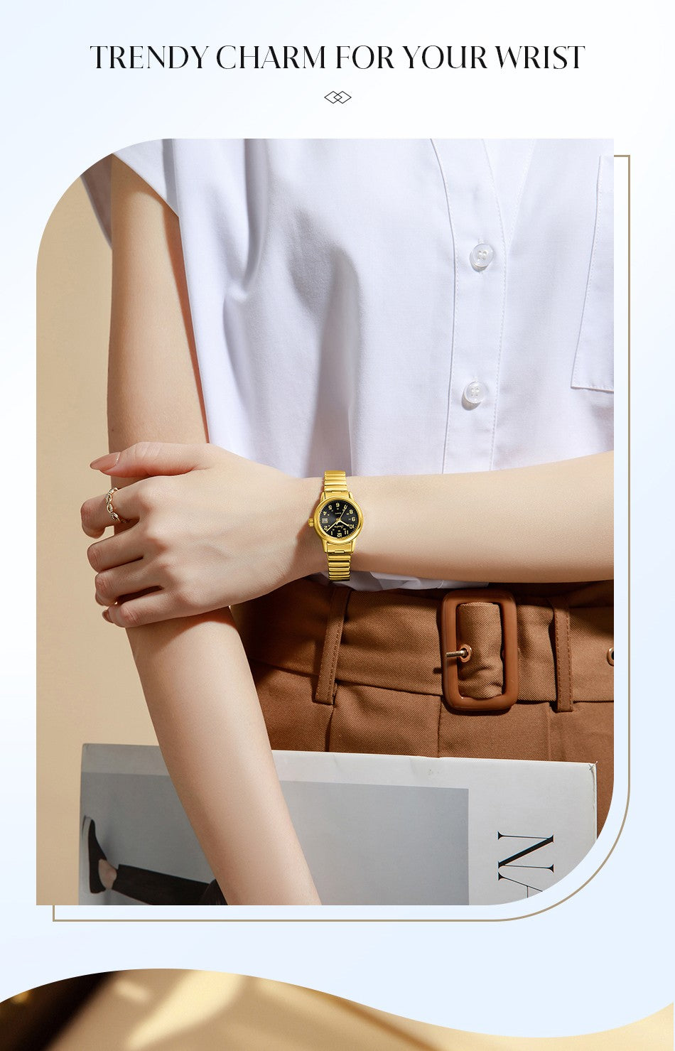 SUNKTA elegant Women's Watch 12/24 waterproof calendar women's quartz wrist watch fashion ladies vintage watches reloj de mujer