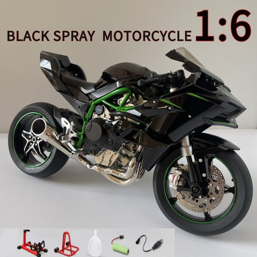 Spray 1:6 For Kavvasaki Racing Ninja 500 H2R Motorcycle Simulation Sound Light Kid Gift Collection value Displa Christmas gifts