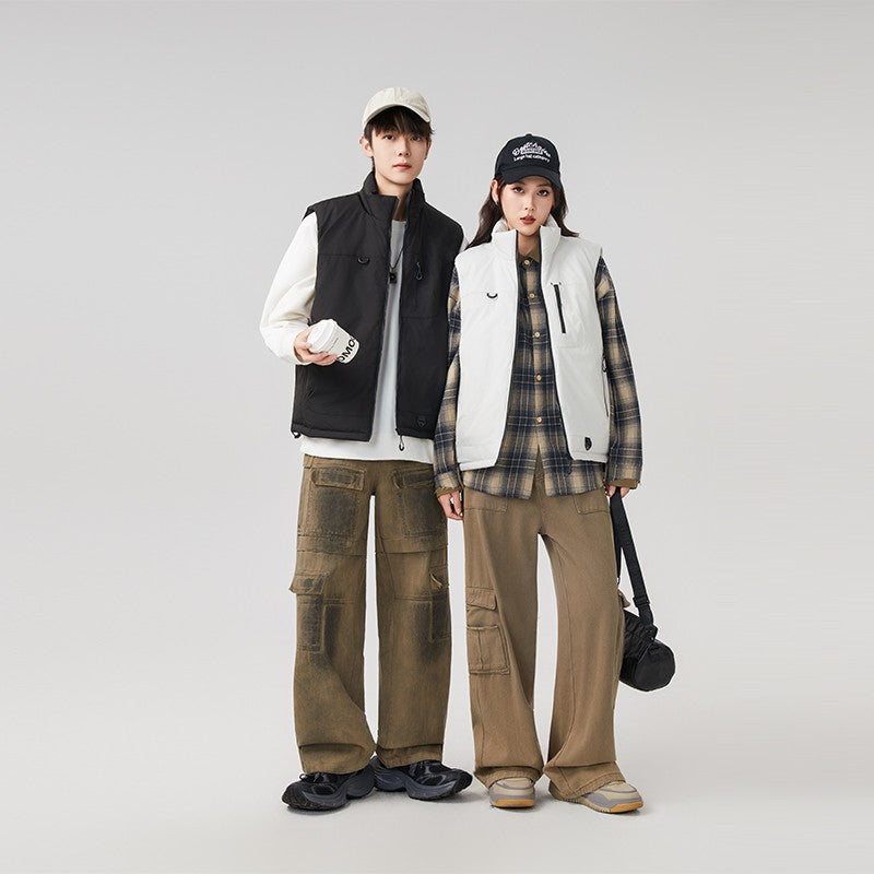 Couple Outdoor Fishing Casual Windproof Breathable Warm Vest Soft and Comfortable Winter Cold Proof Breathable Cotton Clothing