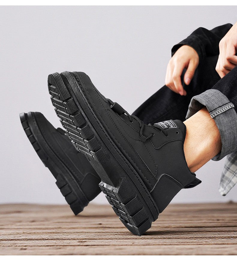 Men's boots four season high-top Joker thick-sole casual boots soft-sole non-slip comfort outdoor boots fashion youth work boots