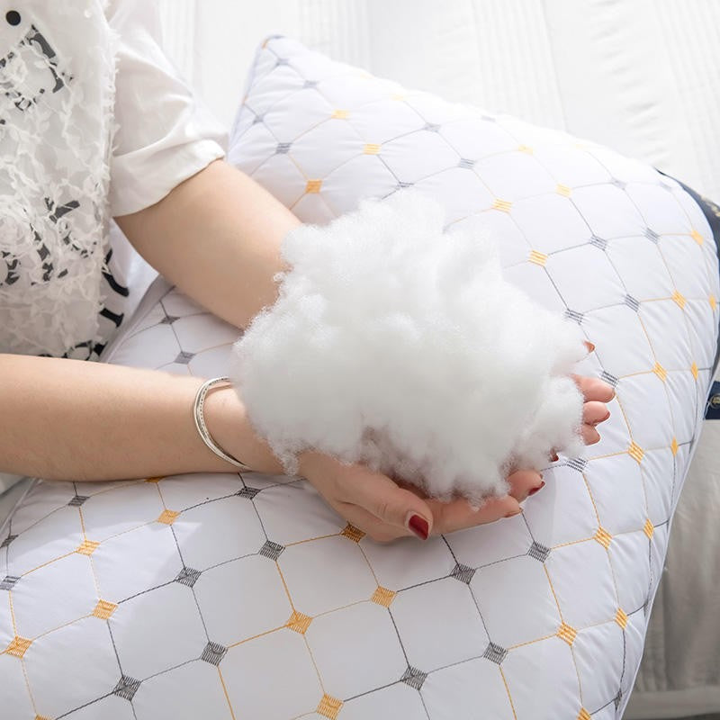 Polyester Pillow Insert for Adults - Hotel & Home Use, Soft White Rectangular Bedding Core, Durable Pillow for Dorm & Household