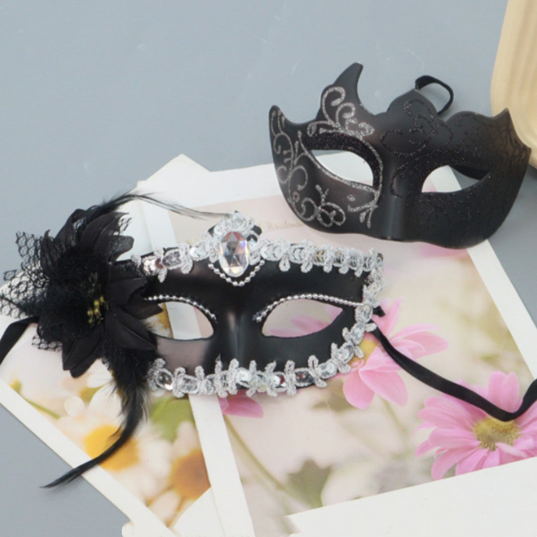 2PCS Couple Masks Sexy Painted Masquerade Mask Men Women Half Face Wedding Carnival Performance Costume Prom Parties Supplies