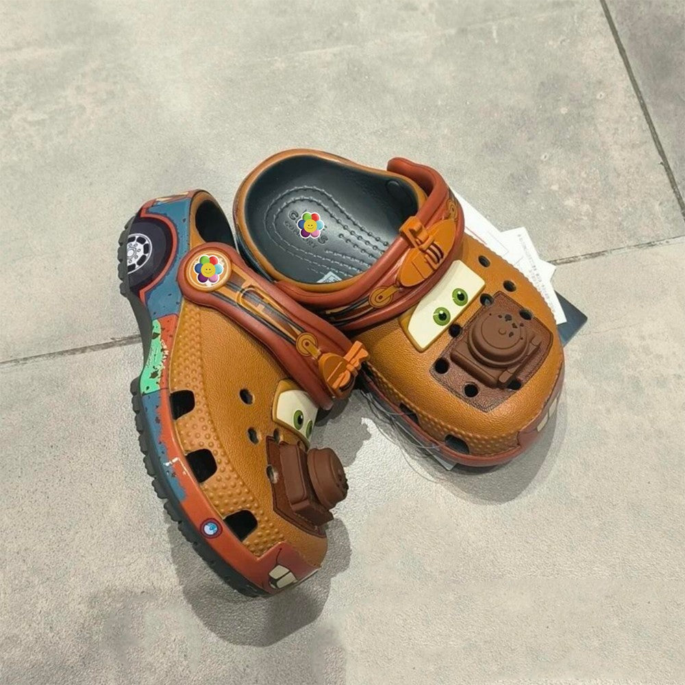 NEW Hot 2026 Animated Movie Cartoon Mcquenes Mater Pixar Waterproof Slippers Outdoor Sandals Casual Breathable Holiday Gift