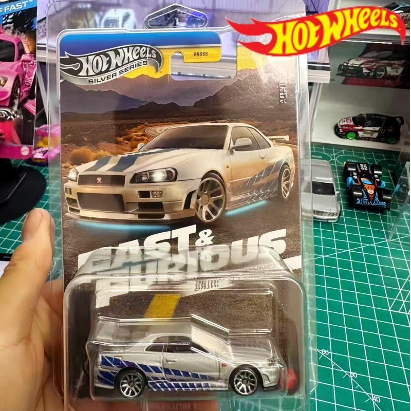 Hot Wheels Fast & Furious Hnr88 Series Alloy Car Model 1/64 Toyota Subaru Mitsubishi Simulation Cars Model Toy Boy Birthday Gift