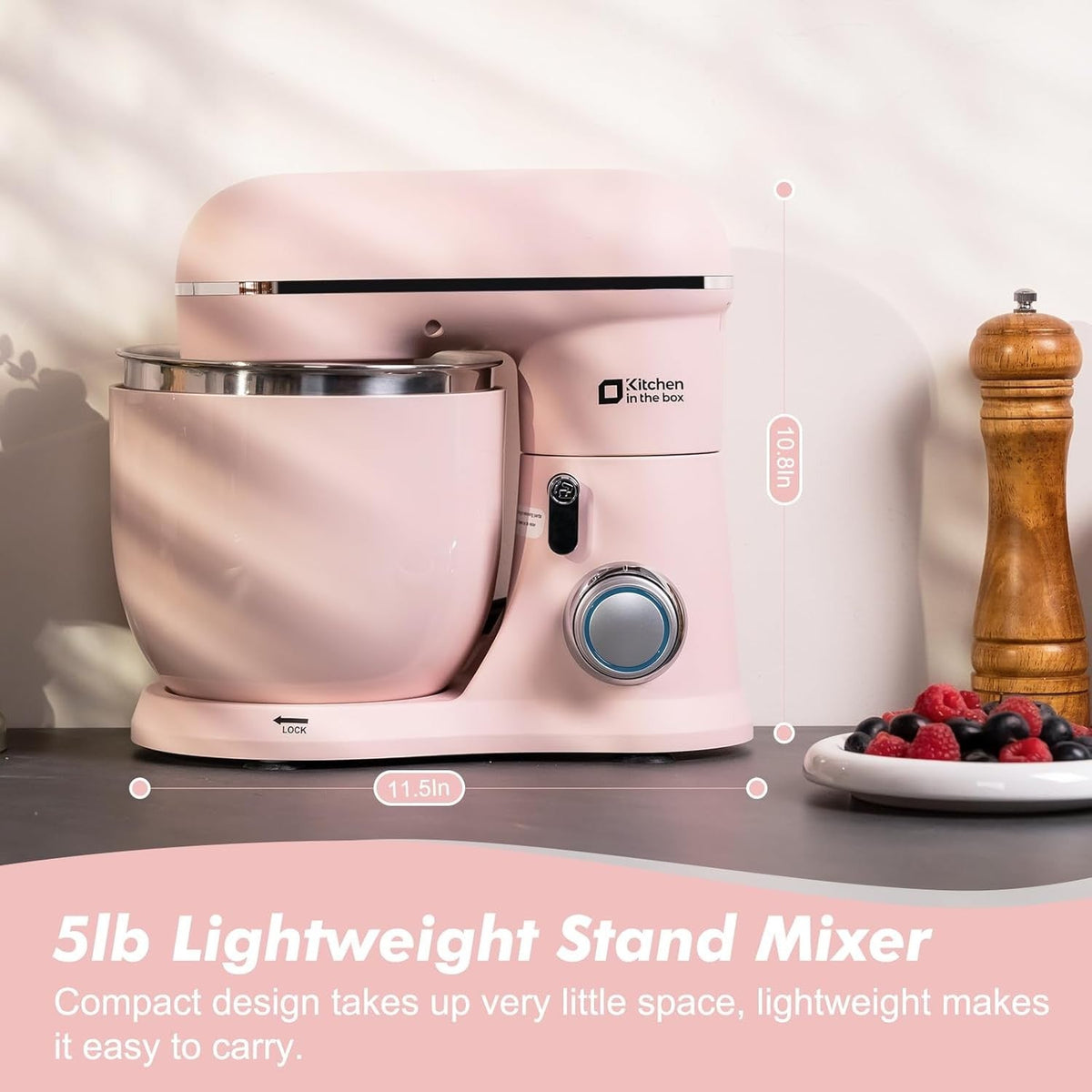 KitchenAid Stand Mixer 10-Speed Lightweight Matte Finish 3.5-Quart Bowl for Home Kitchen Use