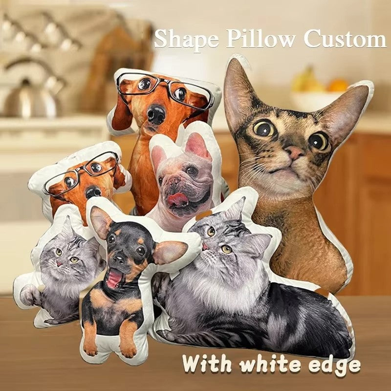 Winter New Photo Custom Pillow 3D-Printed Pet Dog Cat Cushion Cartoon Animal Pillow Sofa Bed Decors Unique Birthday Gifts