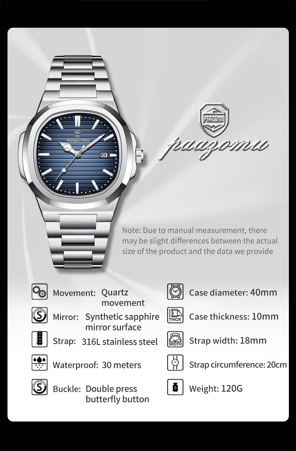 POEDAGAR Luxury Men Quartz Watch Waterproof Date Week Luminous Wristwatch Stainless Steel Men's Watches Male Clock Sports Reloj
