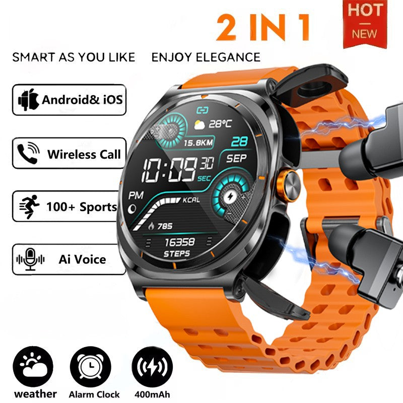 Bluetooth Call IP68 Waterproof 2025 New Upgraded 2-in-1 TWS Bluetooth Earphones Smart Watch For Men and Women Sports Smartwatch