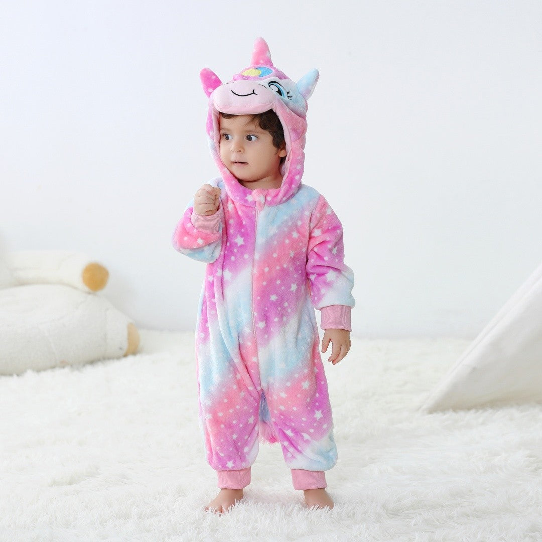 Baby Unisex Romper Newborn Unicorn Animal Cartoon Onesies Pajamas Anime Cosplay Costumes for Kids Boys Girls Christmas Halloween
