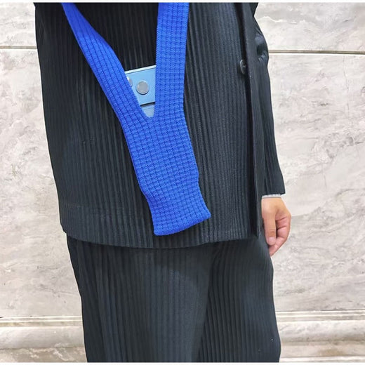 Knitted Phone Bag Scarf Style Unisex Crossbody Shoulder Phone Pouch Colorful Portable Slim Pocket Casual Phone Storage Accessory